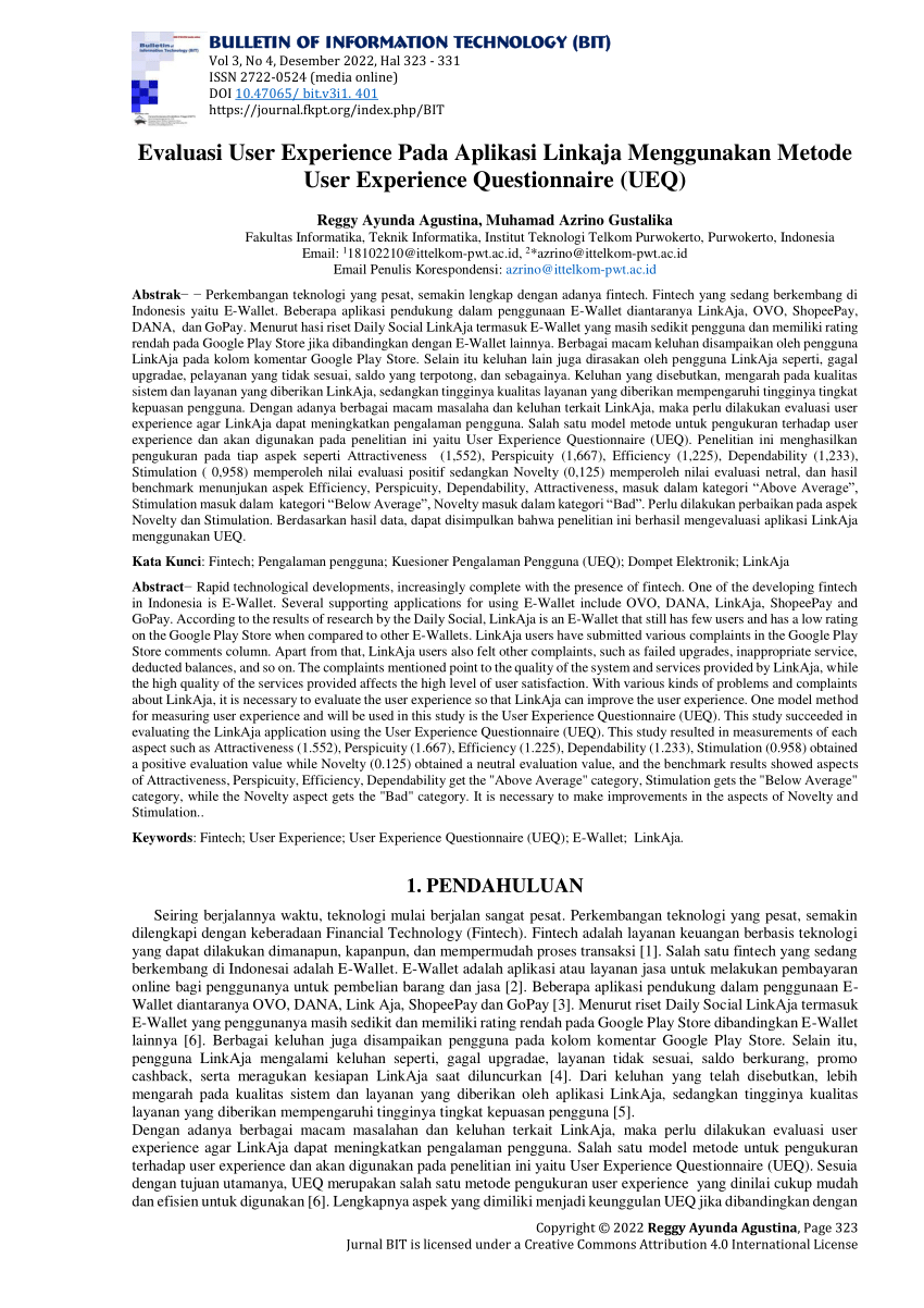 Pdf Evaluasi User Experience Pada Aplikasi Linkaja Menggunakan Metode User Experience 4209