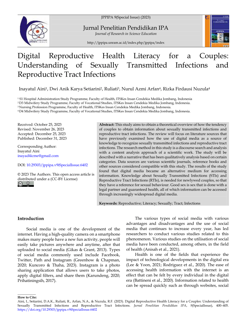 PDF Digital Reproductive Health Literacy for a Couples