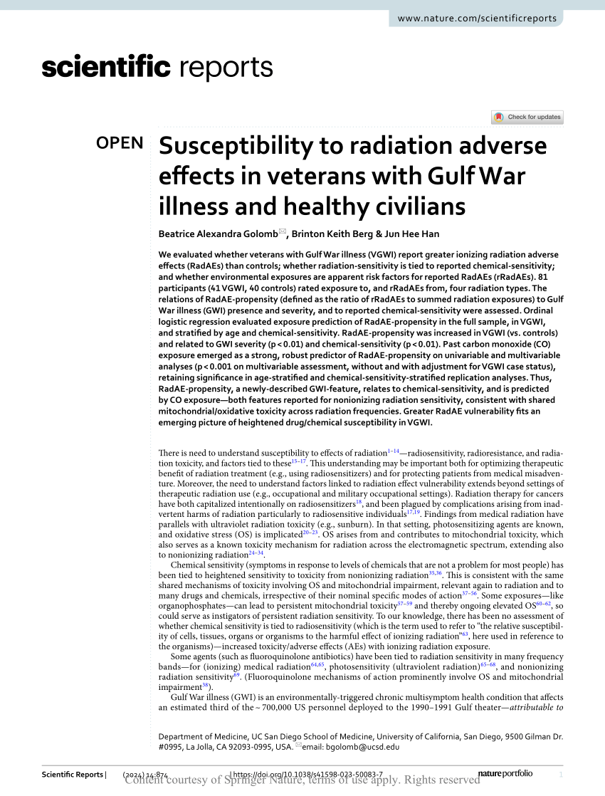 PDF) Adverse effect propensity: A new feature of Gulf War illness predicted  by environmental exposures