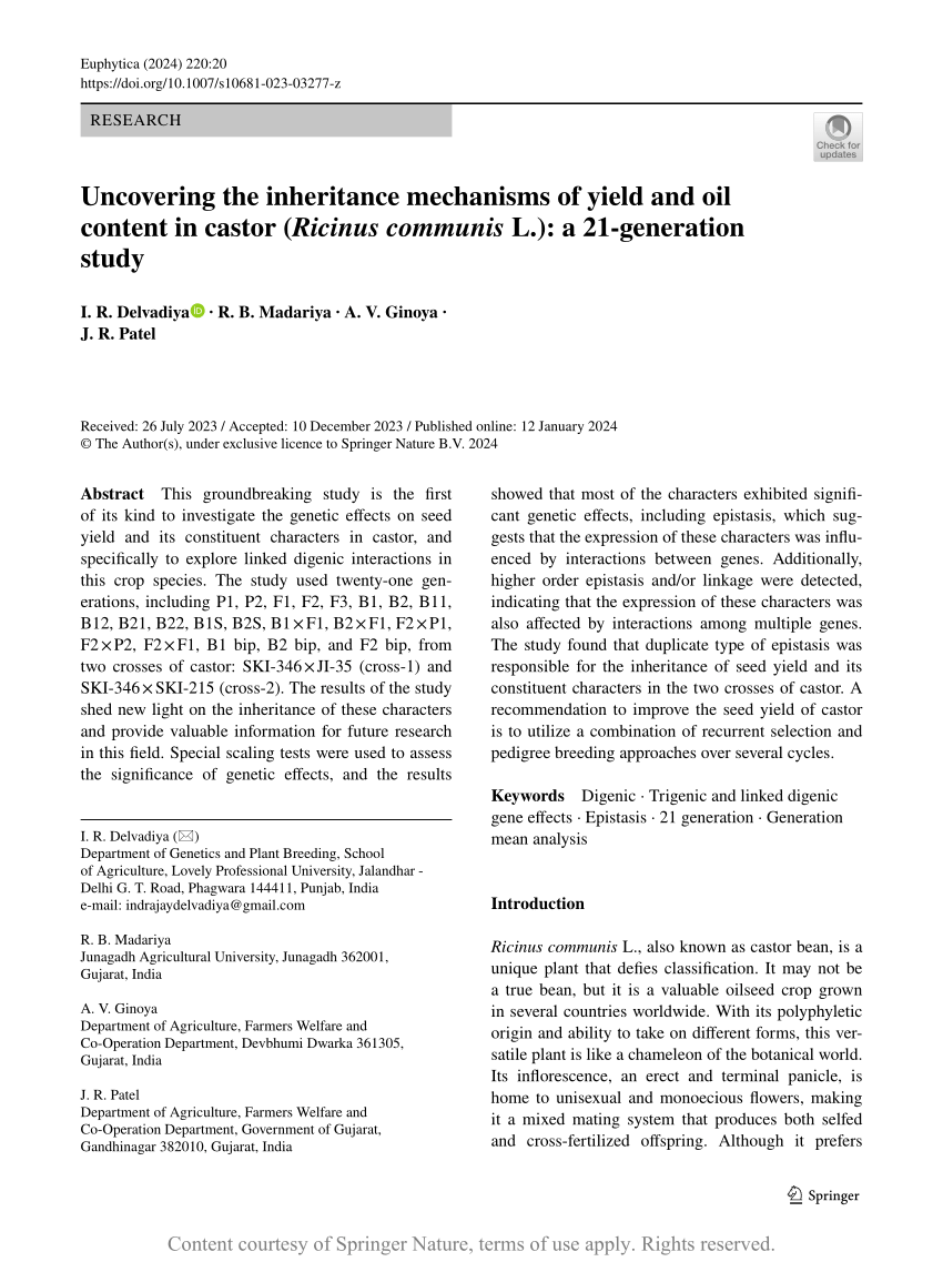 Uncovering the inheritance mechanisms of yield and oil content in