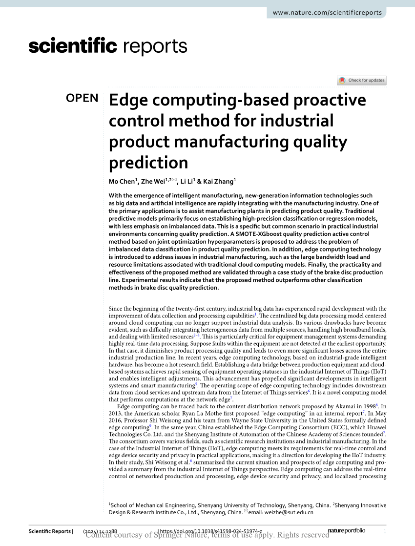 PDF) Edge computing-based proactive control method for industrial 