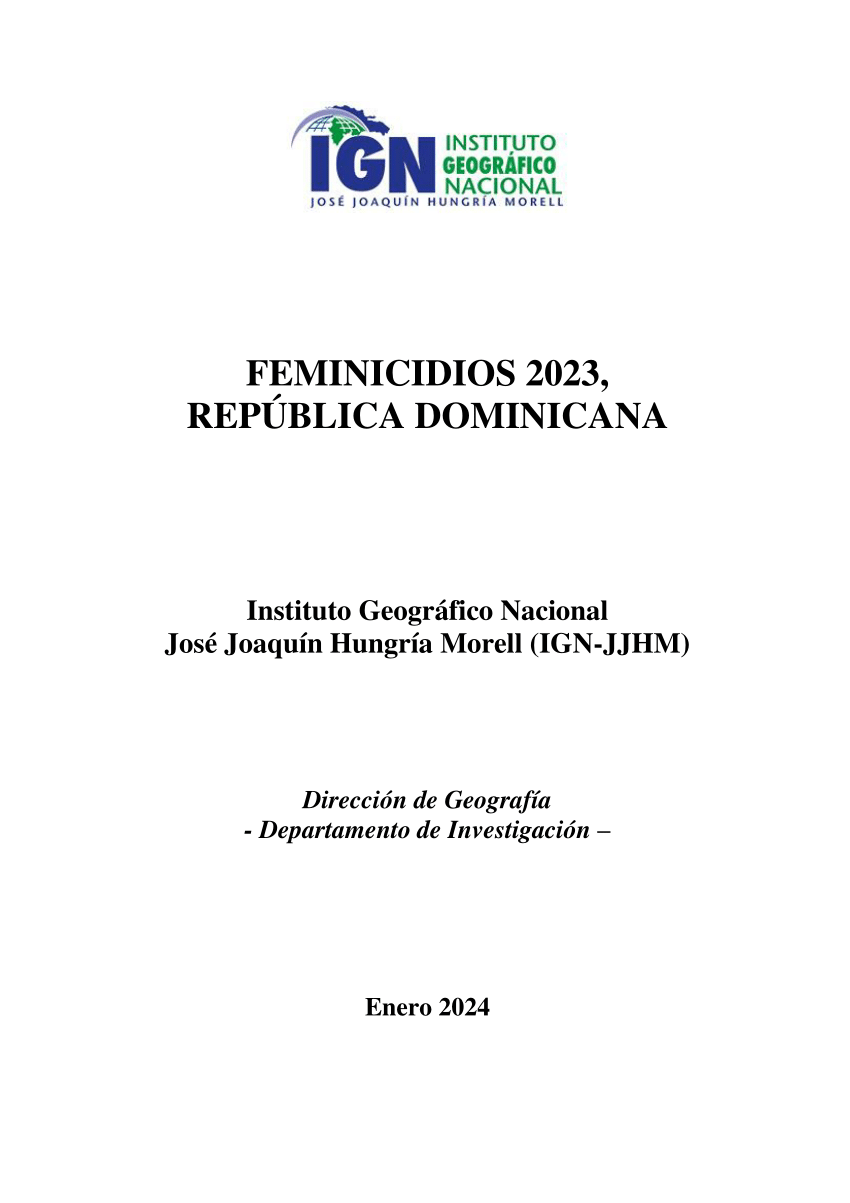 (PDF) FEMINICIDIOS 2023, REPÚBLICA DOMINICANA