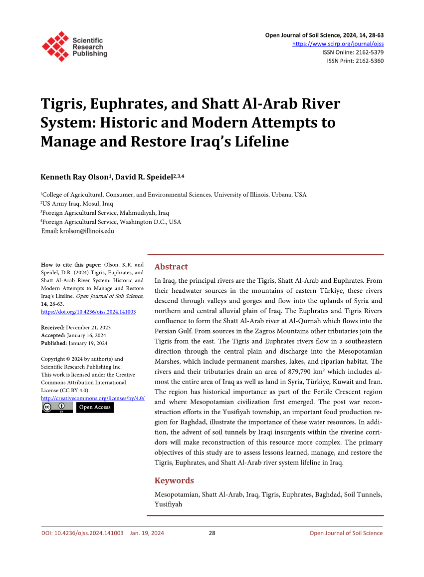 (PDF) Tigris, Euphrates, and Shatt Al-Arab River System: Historic and 