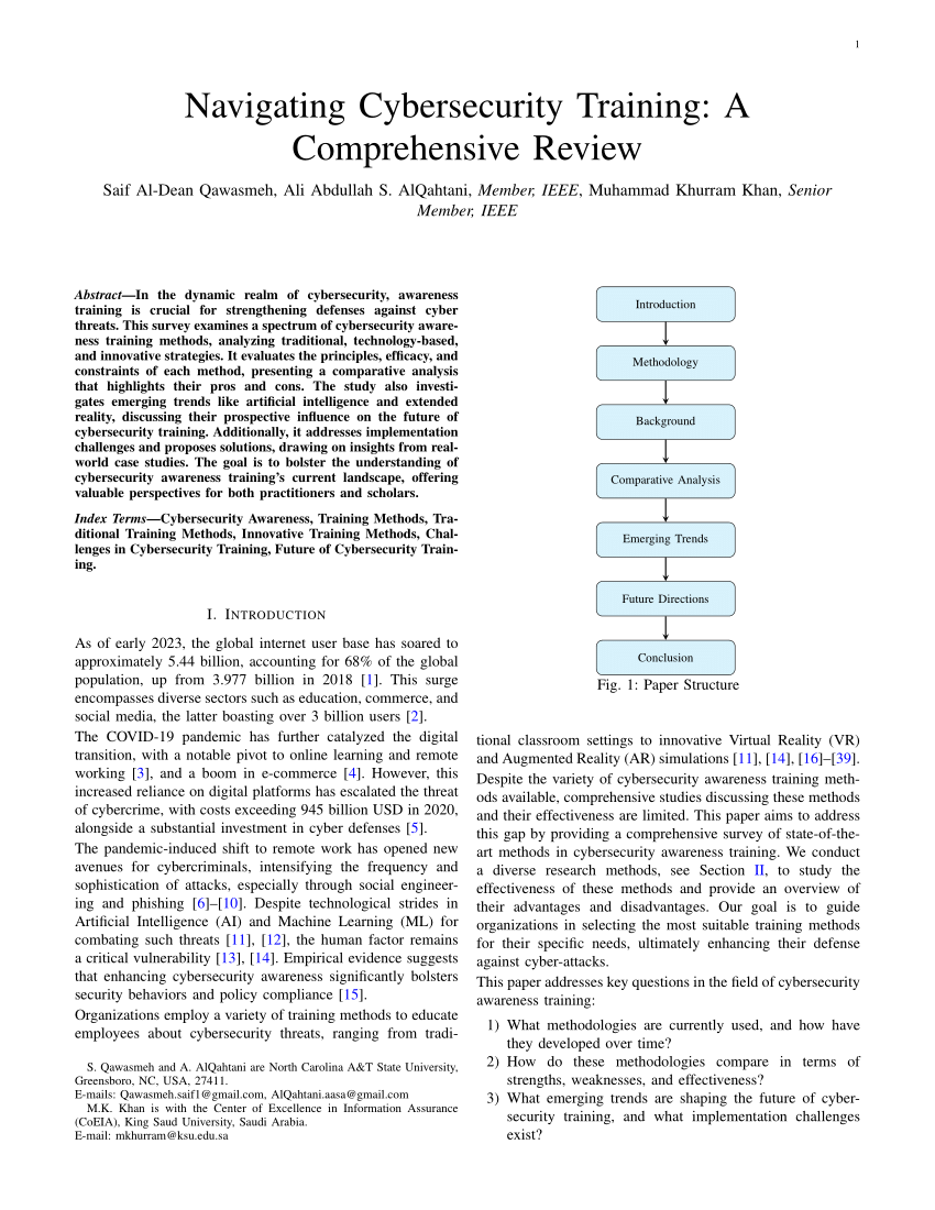 (PDF) Navigating Cybersecurity Training: A Comprehensive Review