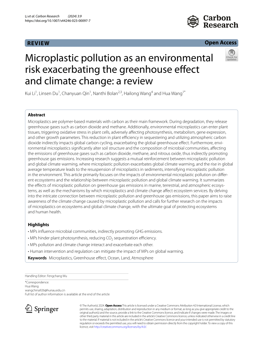 PDF) Microplastic pollution as an environmental risk exacerbating 