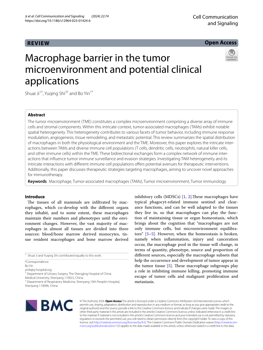 PDF) Macrophage barrier in the tumor microenvironment and 