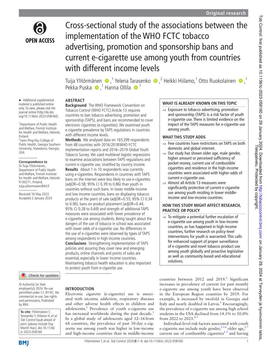 PDF Cross sectional study of the associations between the