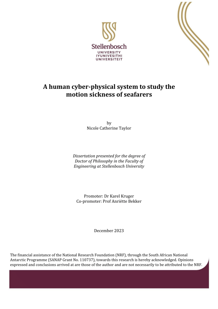 PDF) A Human Cyber-Physical System to Study the Motion Sickness of Seafarers