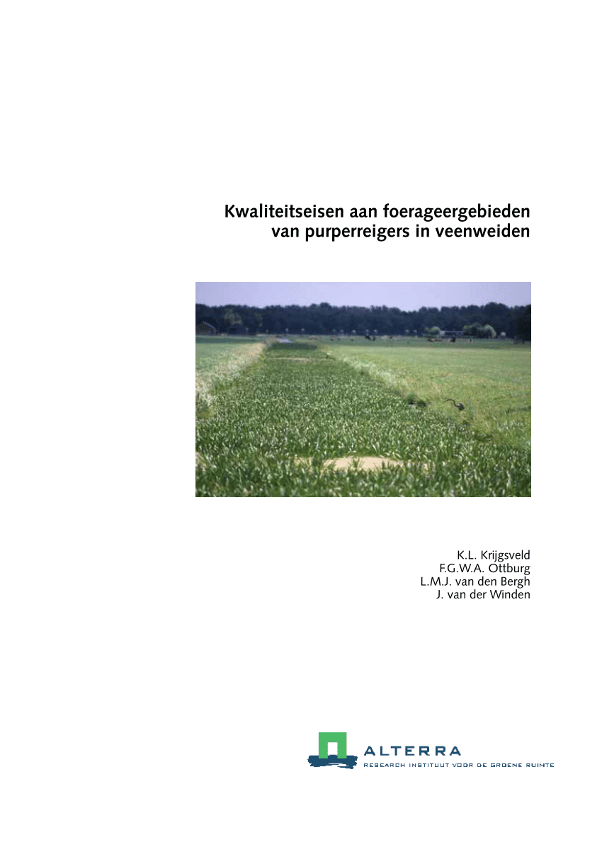 PDF) Kwaliteitseisen aan foerageergebieden van purperreigers in veenweiden