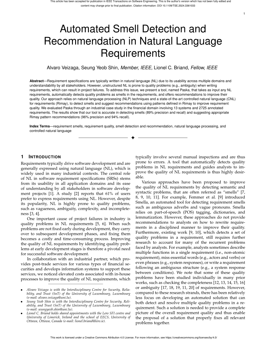 PDF) Automated Smell Detection and Recommendation in Natural