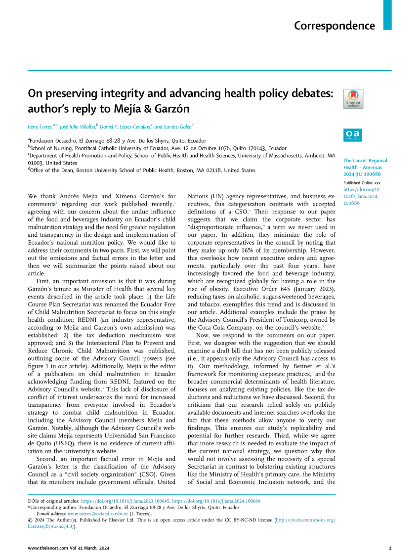 PDF On preserving integrity and advancing health policy debates  