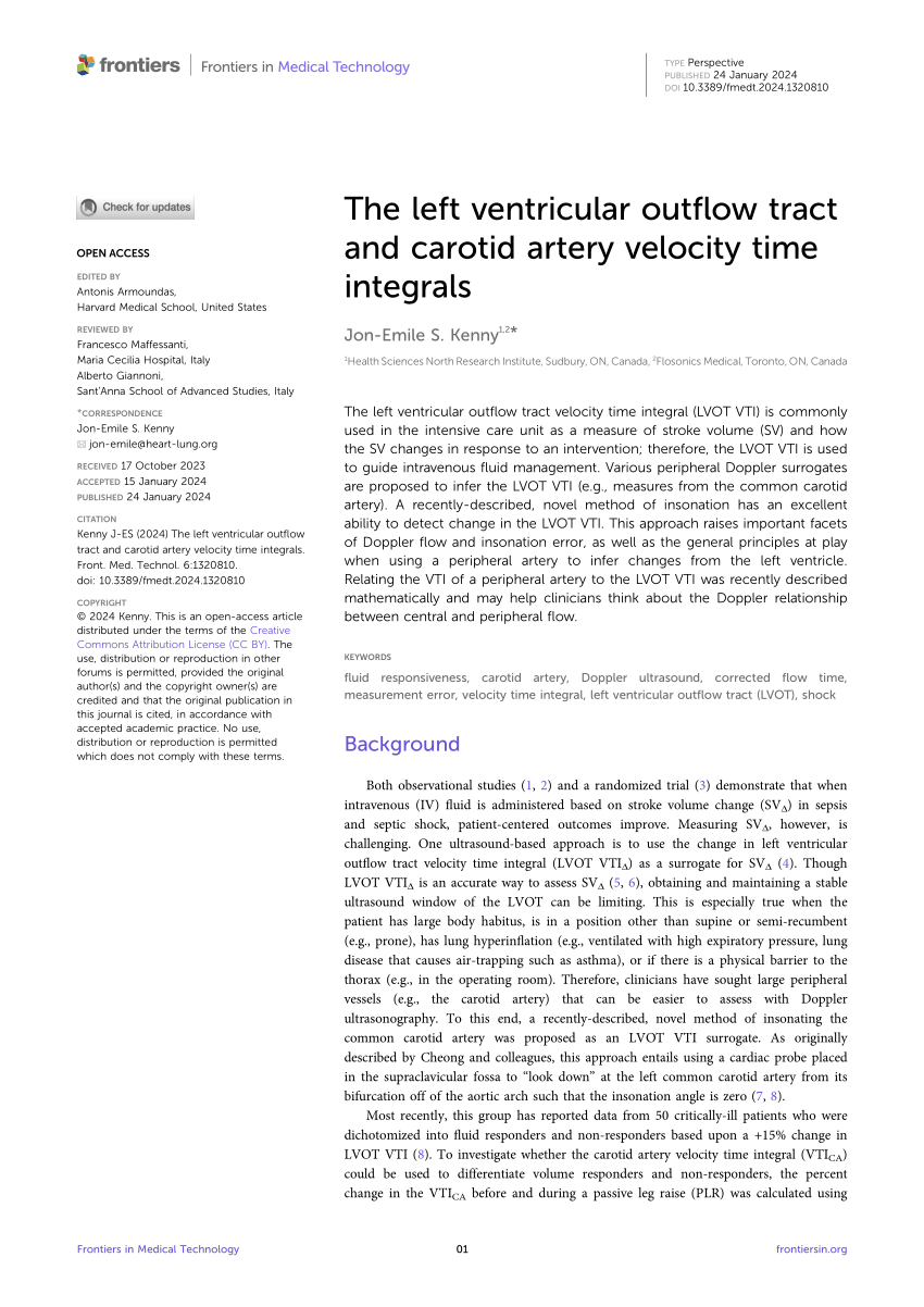 (PDF) The left ventricular outflow tract and carotid artery velocity ...
