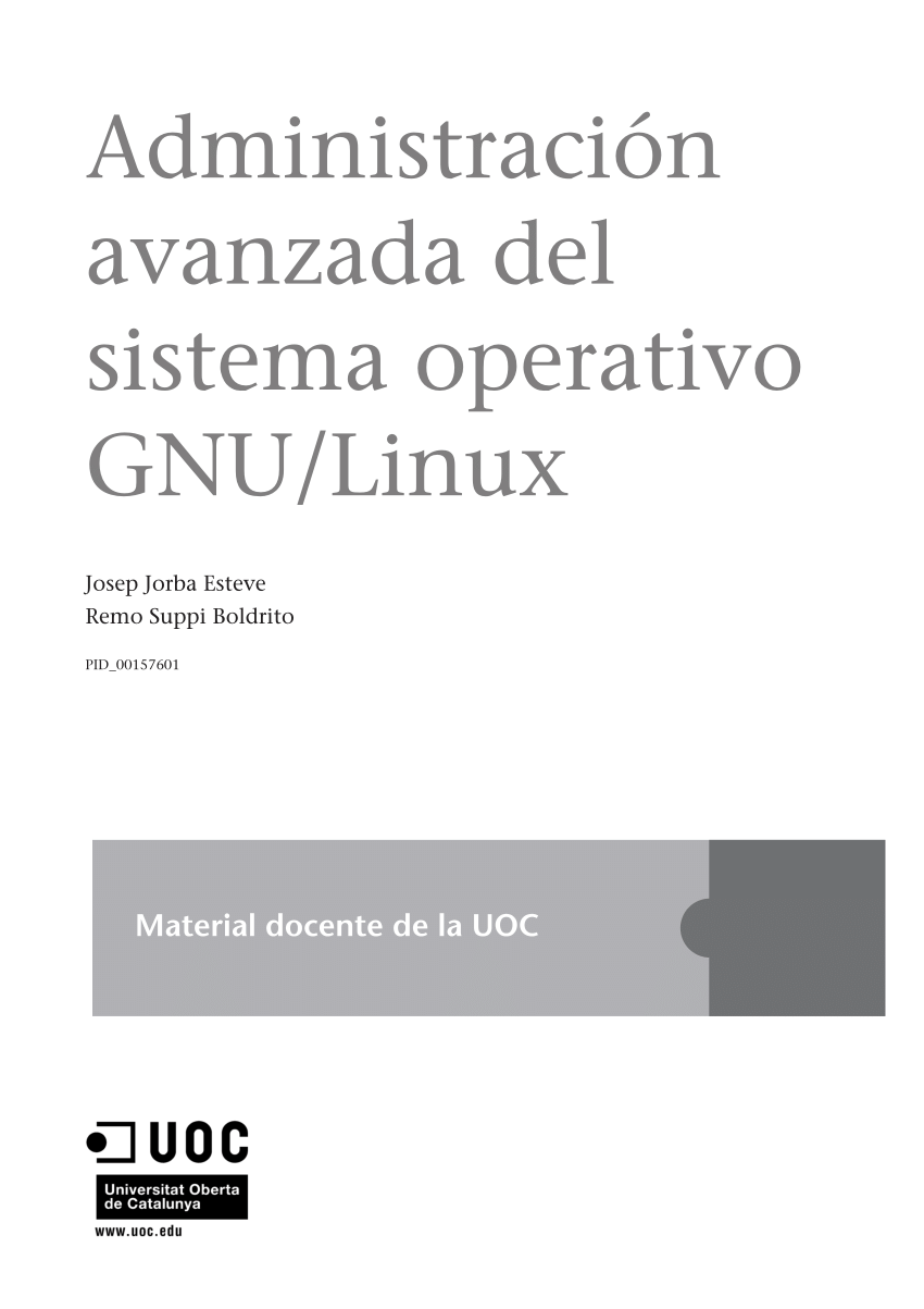 Pdf Administracion Avanzada Del Sistema Operativo Gnu Linux