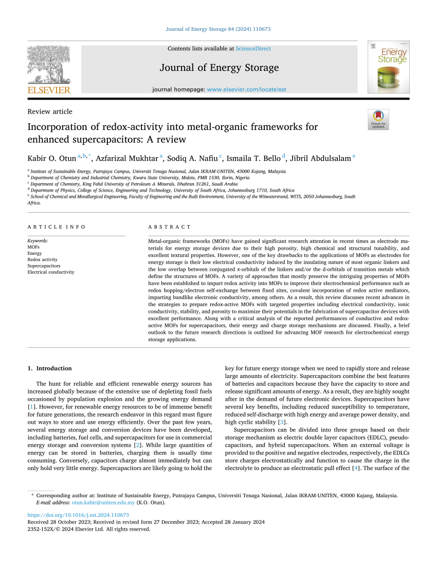 PDF) Incorporation of redox-activity into metal-organic frameworks 