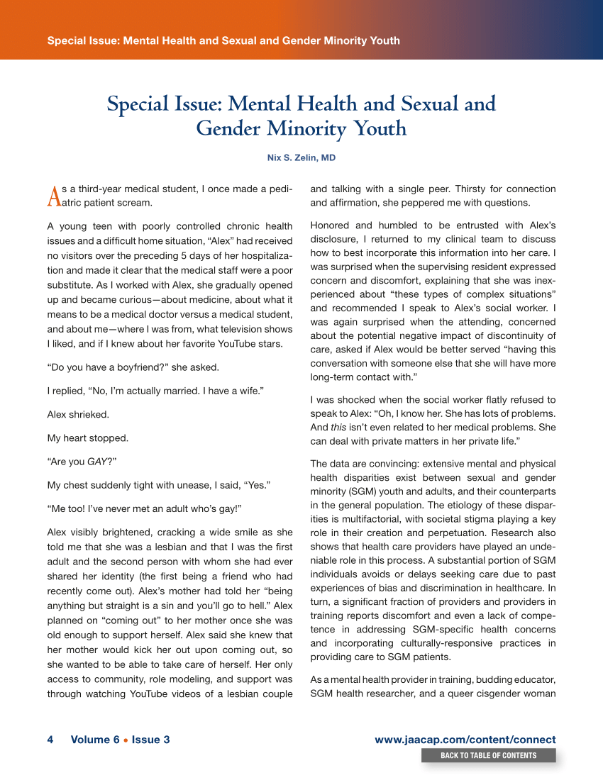 PDF Special Issue Mental Health and Sexual and Gender Minority Youth