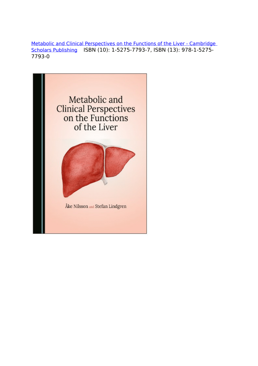 PDF) Metabolic and clinical perspectives on the functions of the liver
