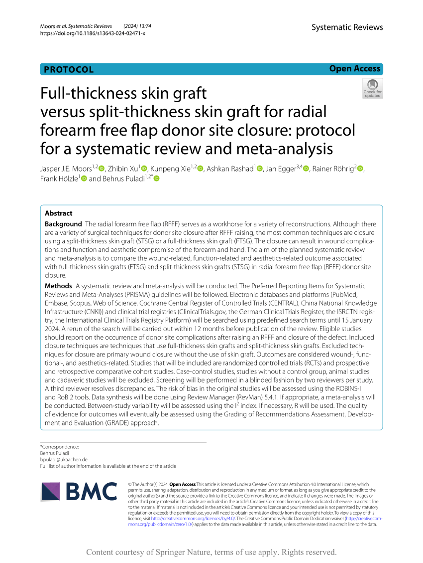 PDF) Full-thickness skin graft versus split-thickness skin graft 