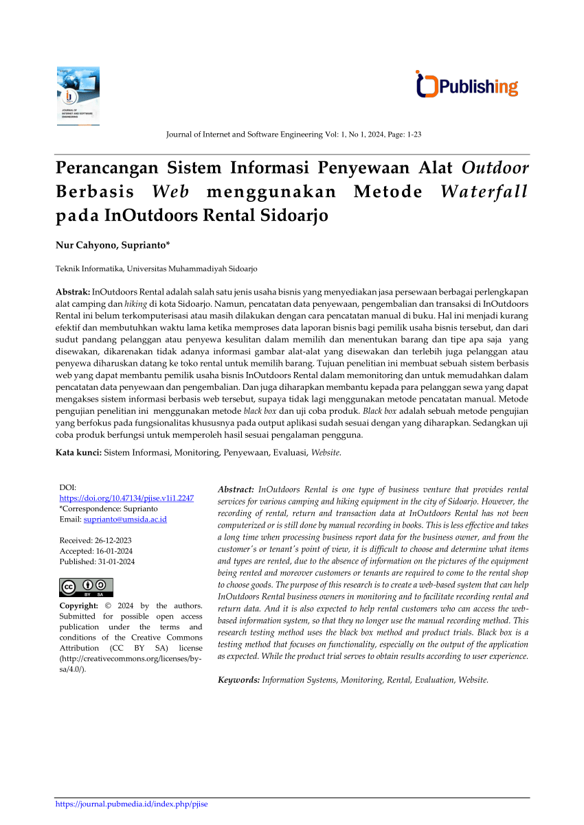 Pdf Perancangan Sistem Informasi Penyewaan Alat Outdoor Berbasis Web Menggunakan Metode 3915