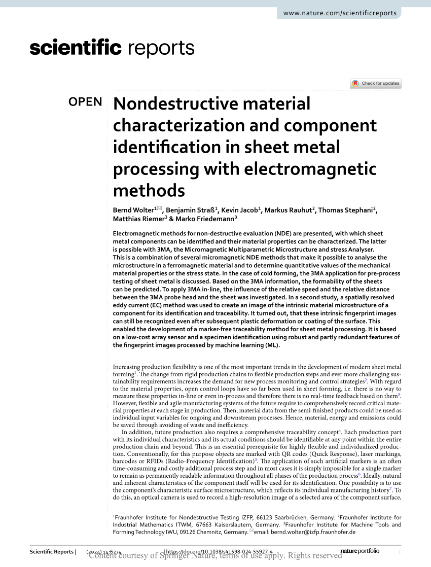 Pdf Nondestructive Material Characterization And Component Identification In Sheet Metal 3228