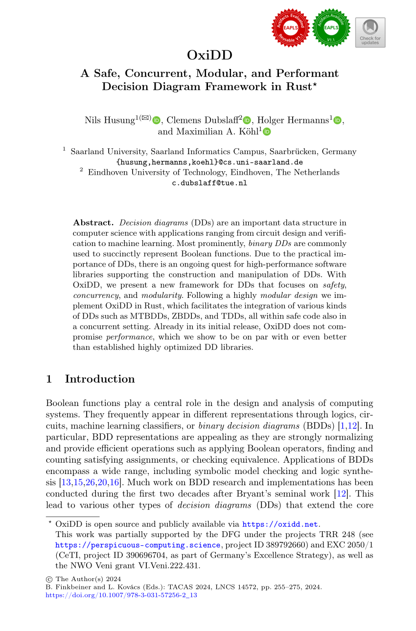 PDF) OxiDD: A Safe, Concurrent, Modular, and Performant Decision ...