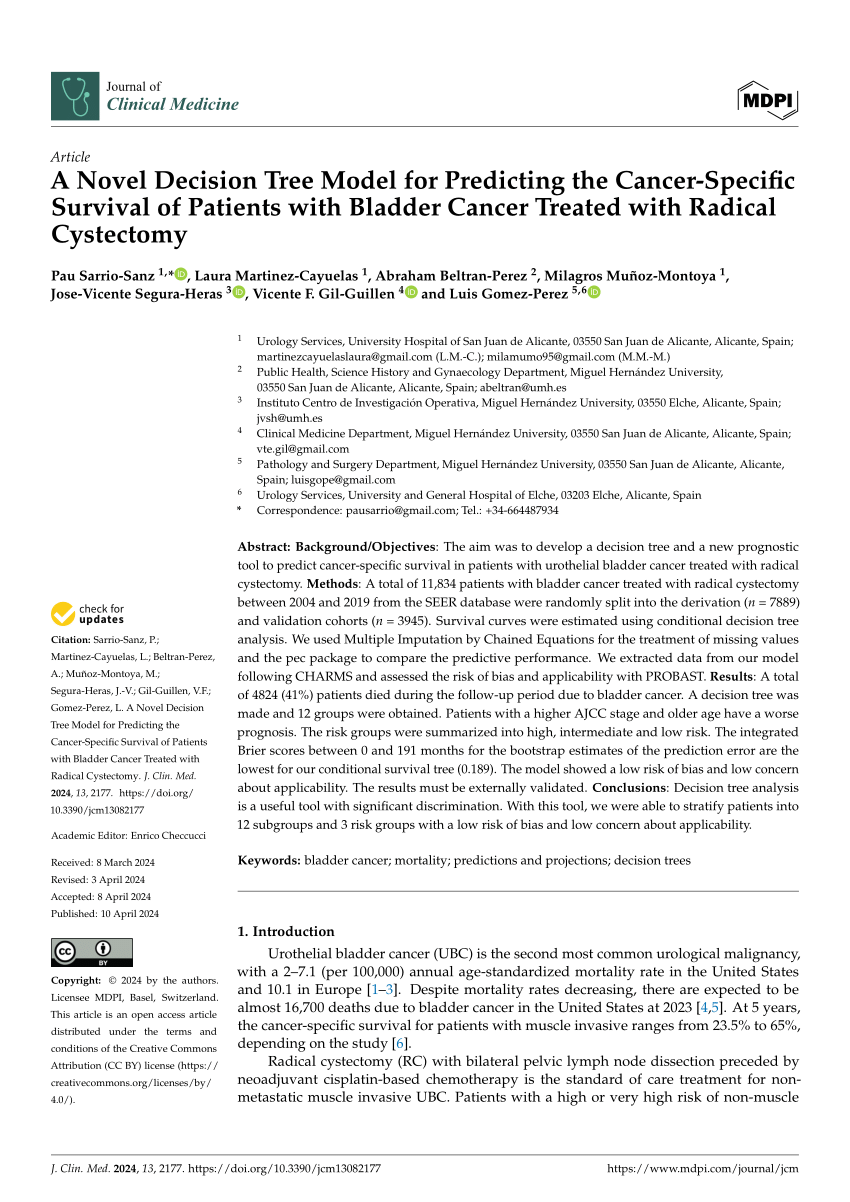 PDF A Novel Decision Tree Model for Predicting the Cancer  