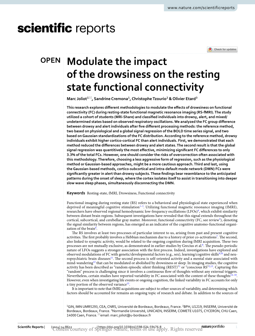 (PDF) Modulate the impact of the drowsiness on the resting state ...