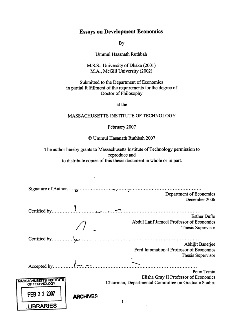 development economics research papers