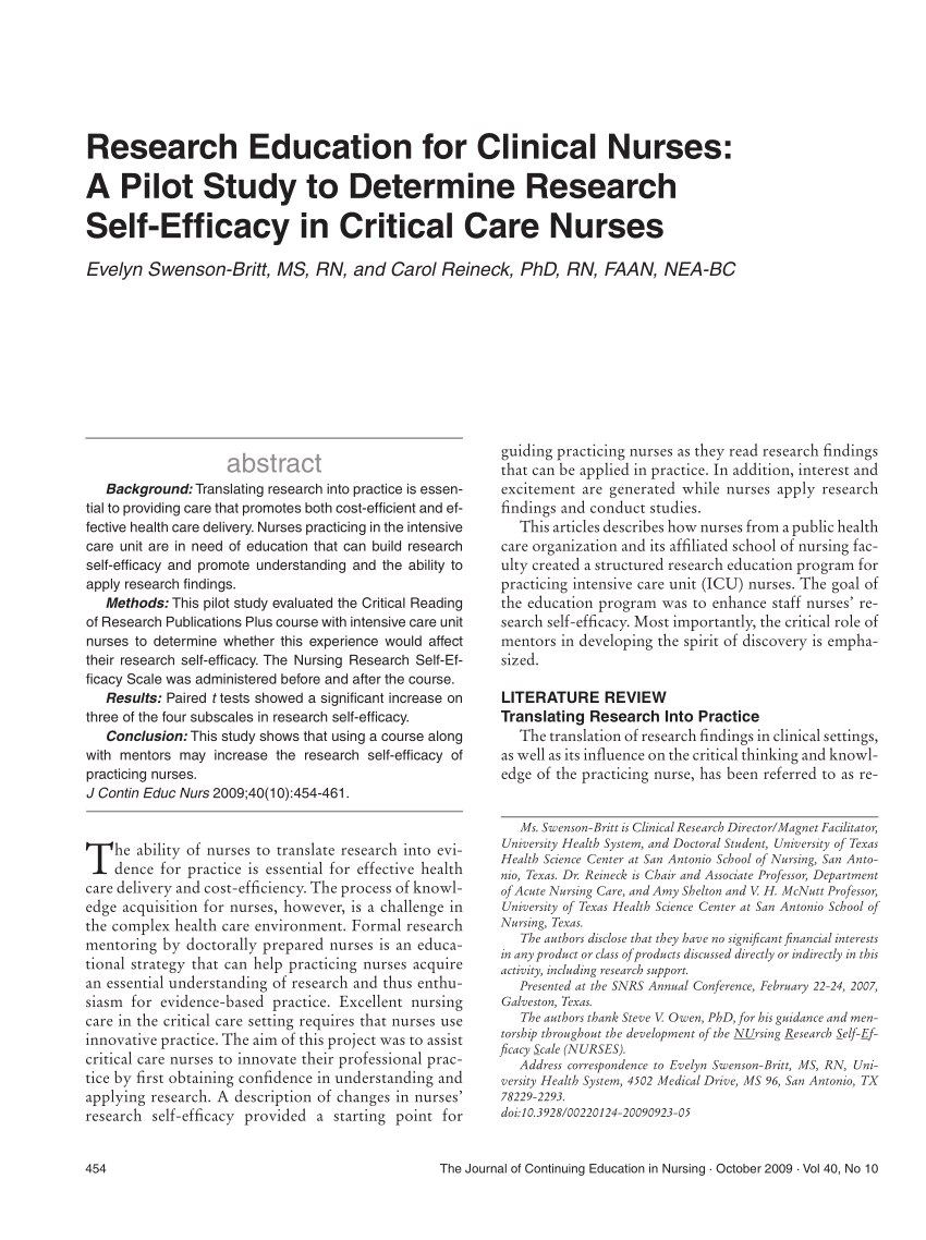 research study for nurses