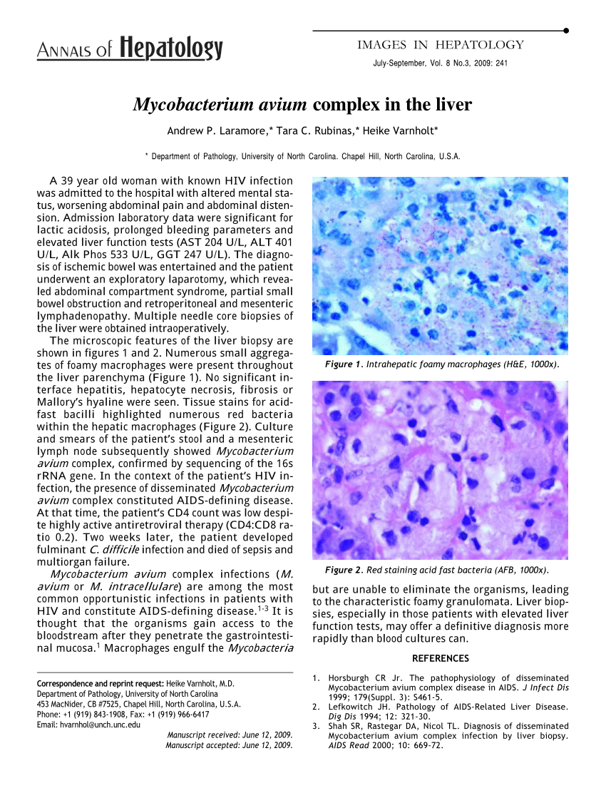 Pdf Mycobacterium Avium Complex In The Liver 8224