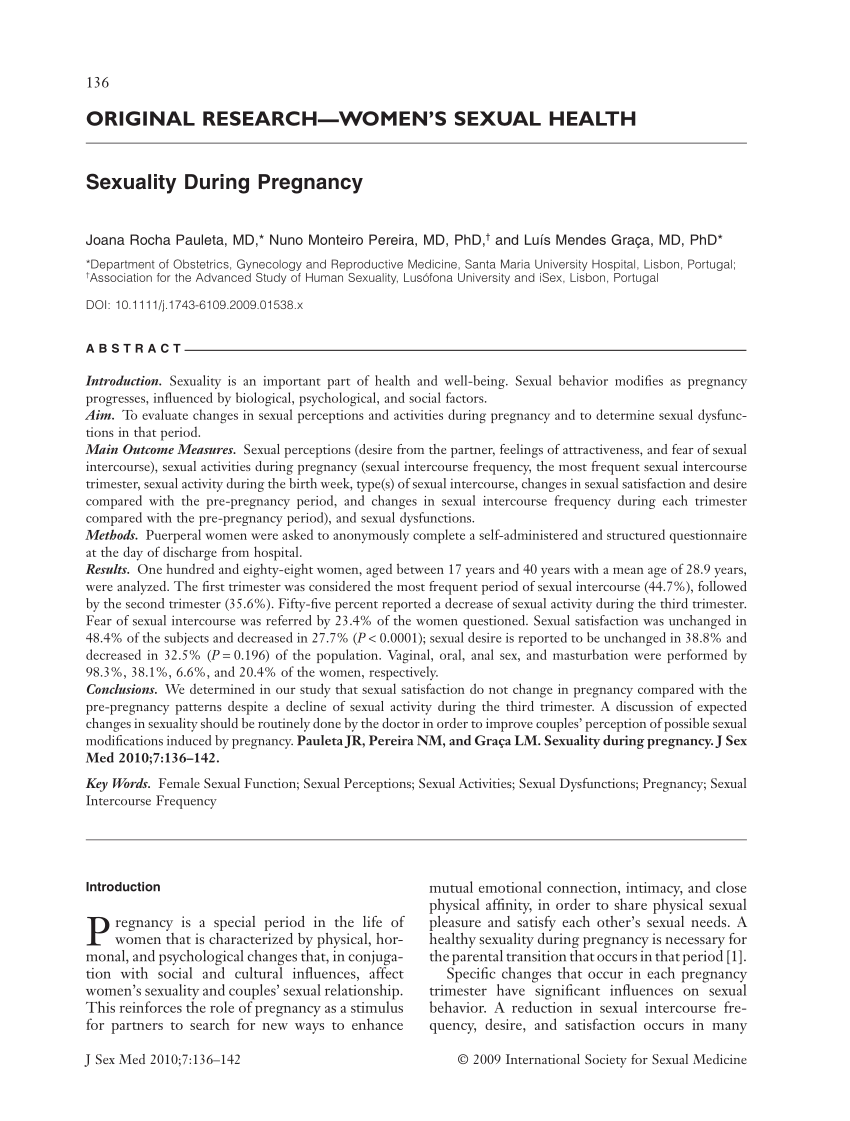 PDF) Sexuality During Pregnancy