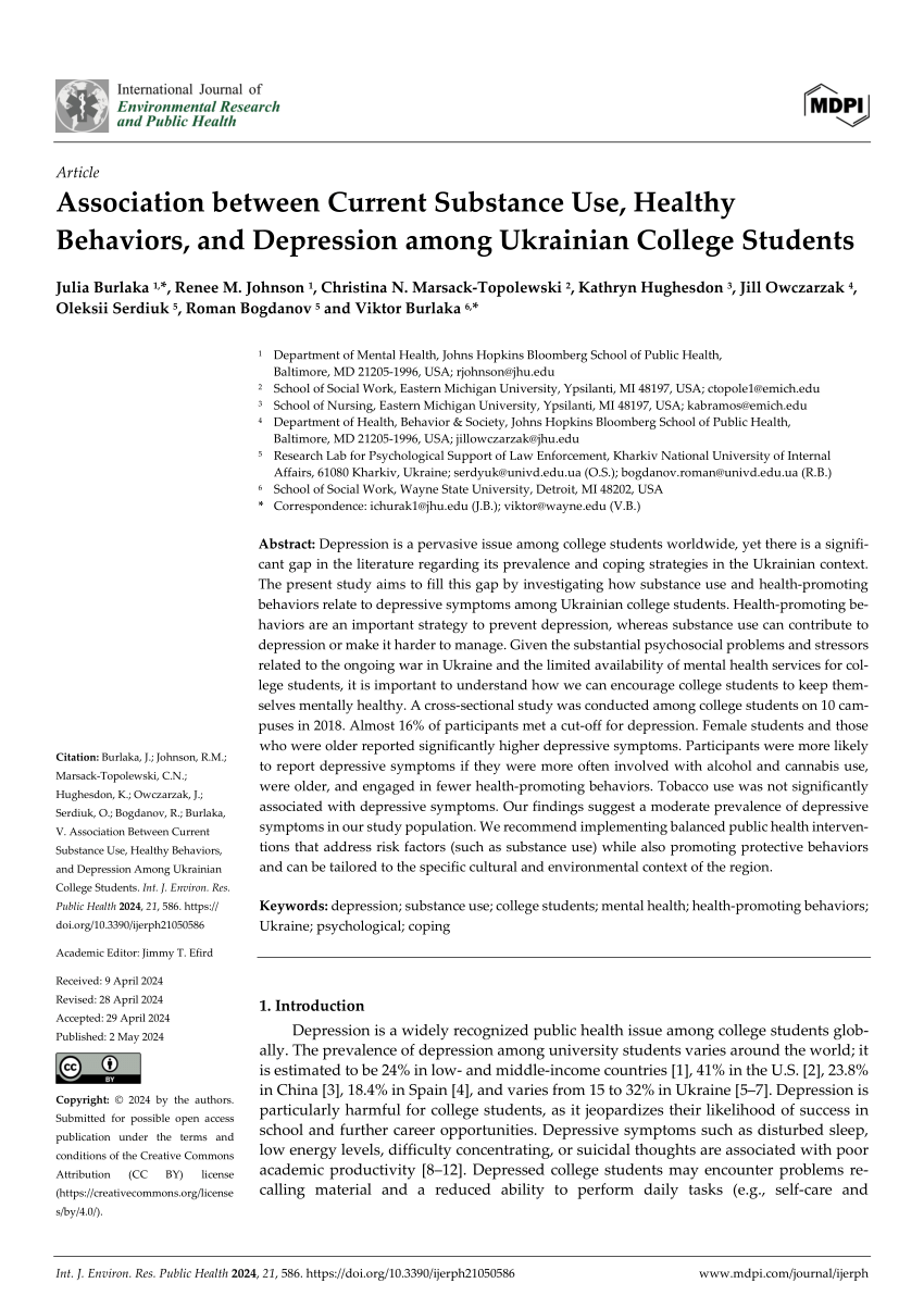 PDF Association between Current Substance Use Healthy Behaviors  