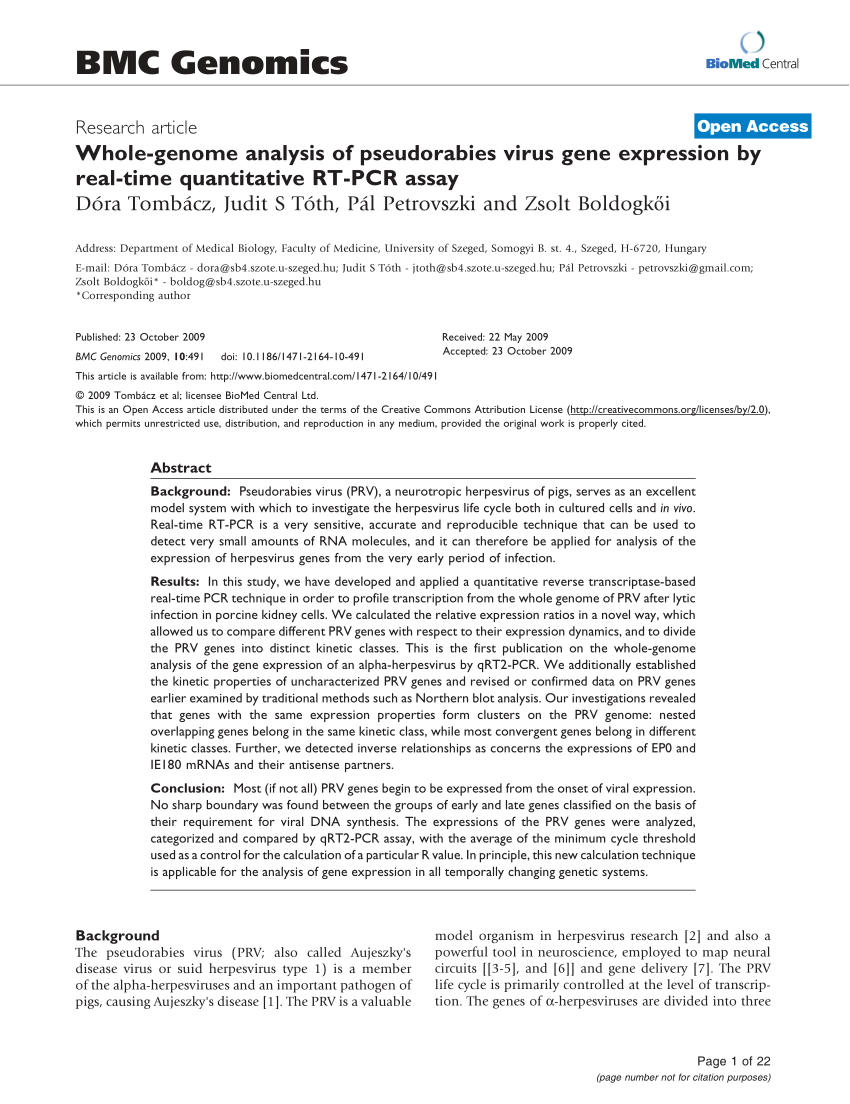 PDF) Whole-genome analysis of pseudorabies virus gene expression ...