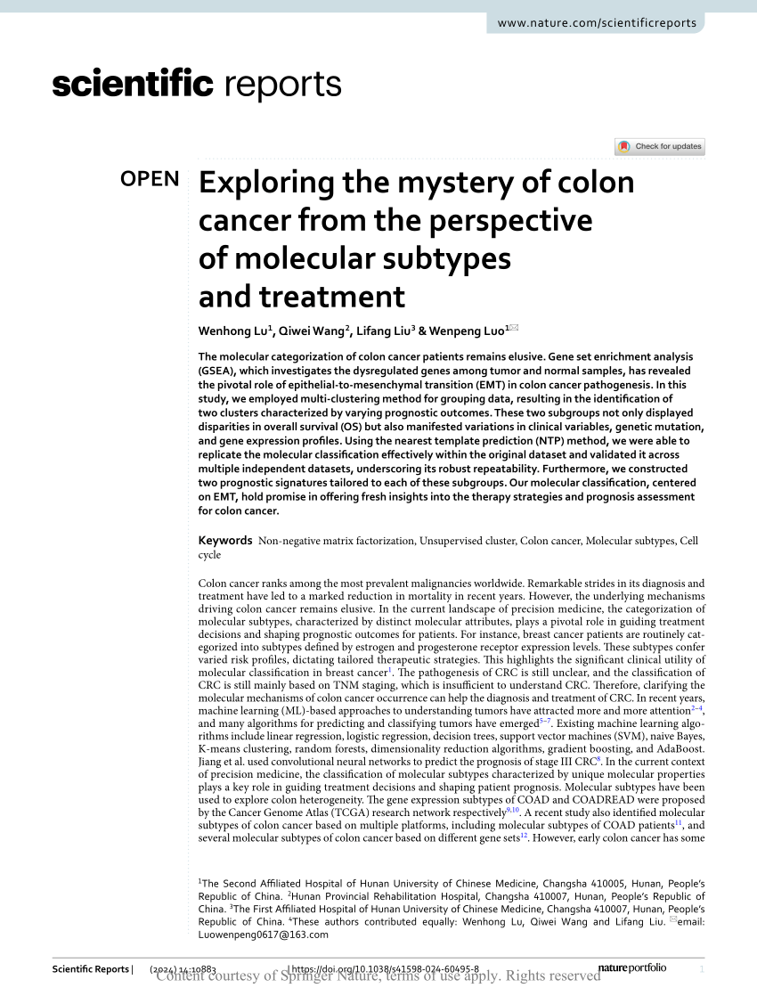 PDF Exploring the mystery of colon cancer from the perspective of  