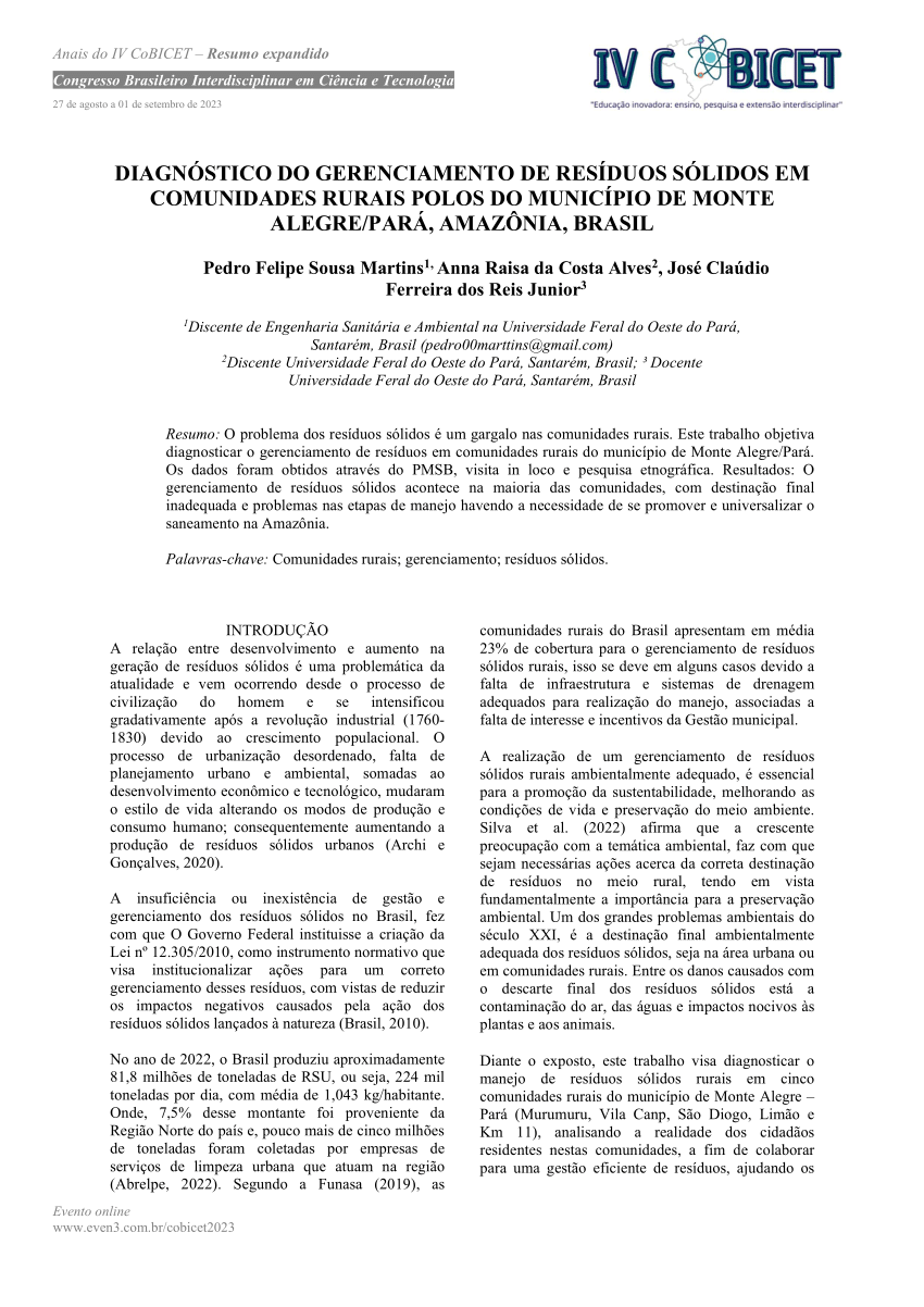 Pdf Anais Do Iv Cobicet Resumo Expandido Congresso Brasileiro Interdisciplinar Em Ciência E 7692