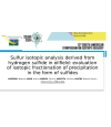 (PDF) Sulfur isotopic analysis derived from hydrogen sulfide in ...