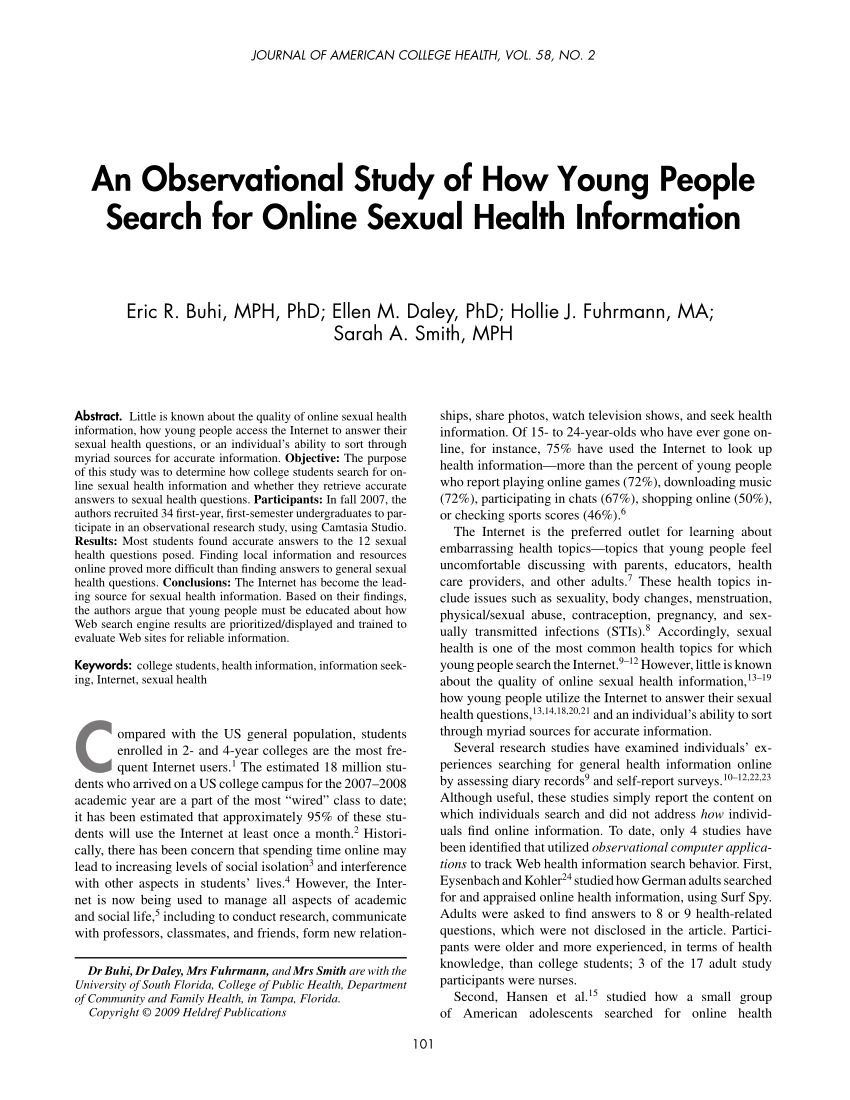 PDF An Observational Study of How Young People Search for Online