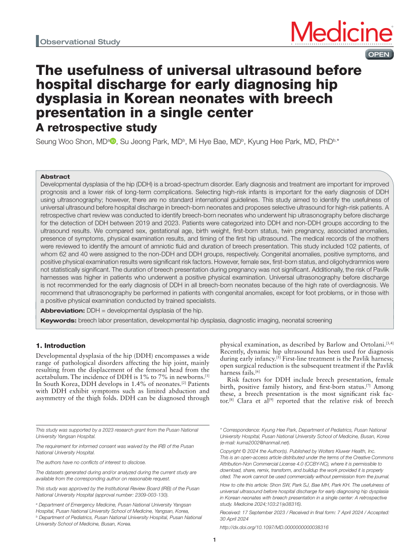 PDF The usefulness of universal ultrasound before hospital  