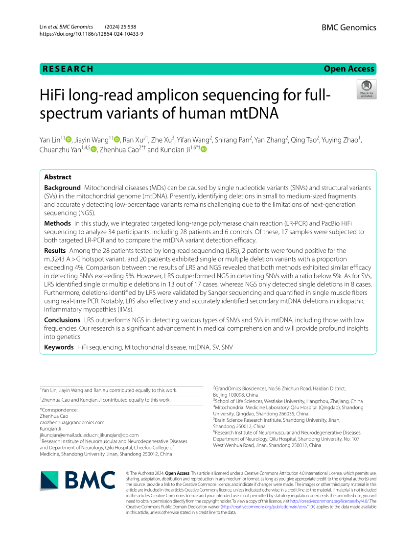 PDF) HiFi long-read amplicon sequencing for full-spectrum variants 