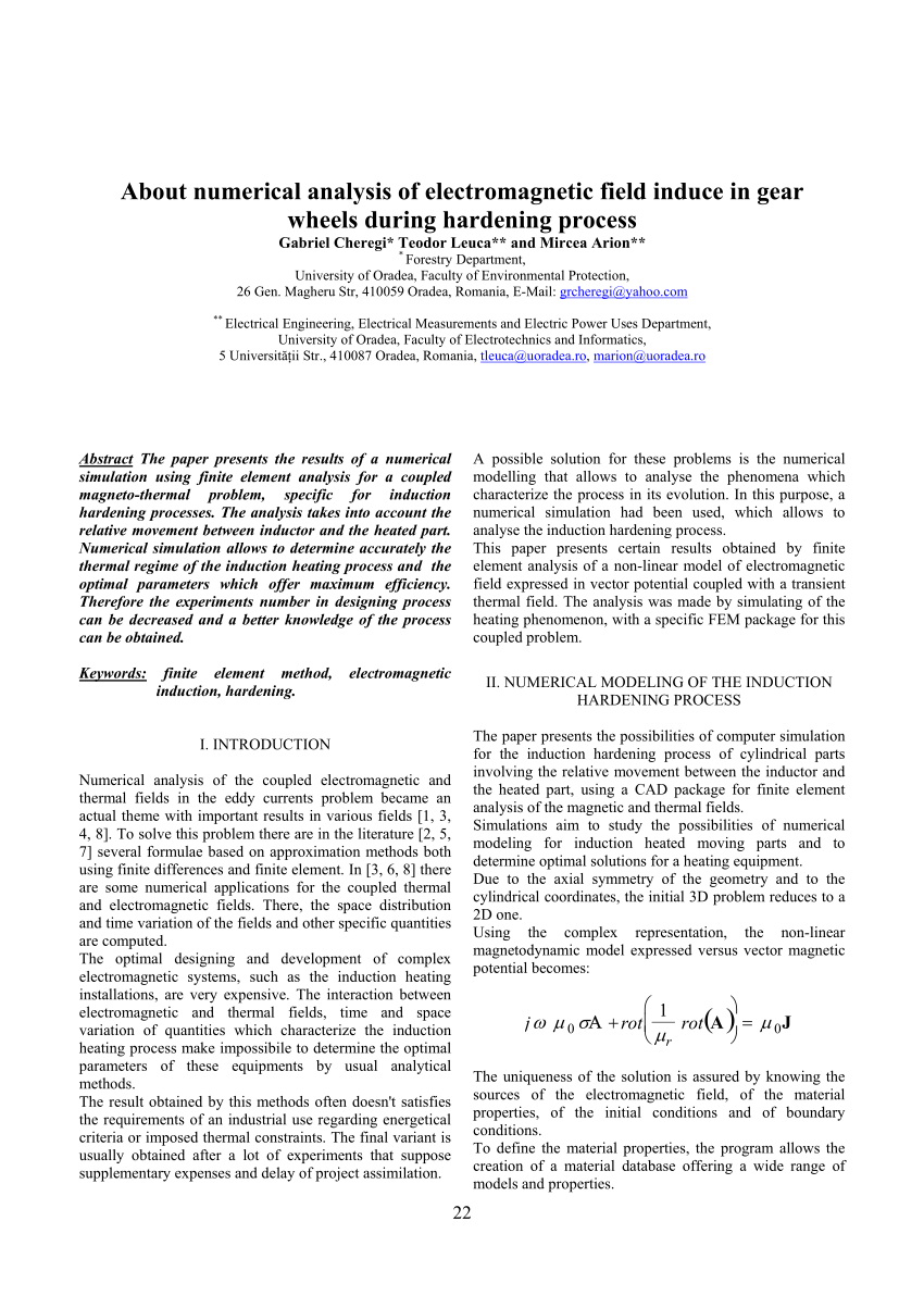 Pdf About Numerical Analysis Of Electromagnetic Field - 