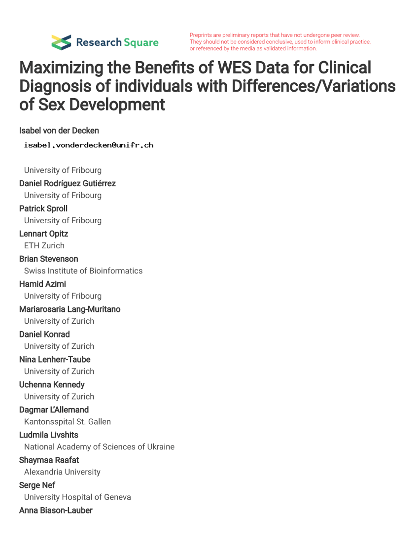 PDF Maximizing the Benefits of WES Data for Clinical Diagnosis of  