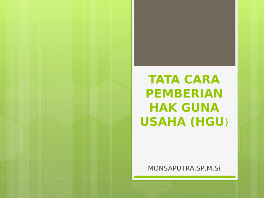 Pdf Tata Cara Pemberian Hak Guna Usaha Hgu