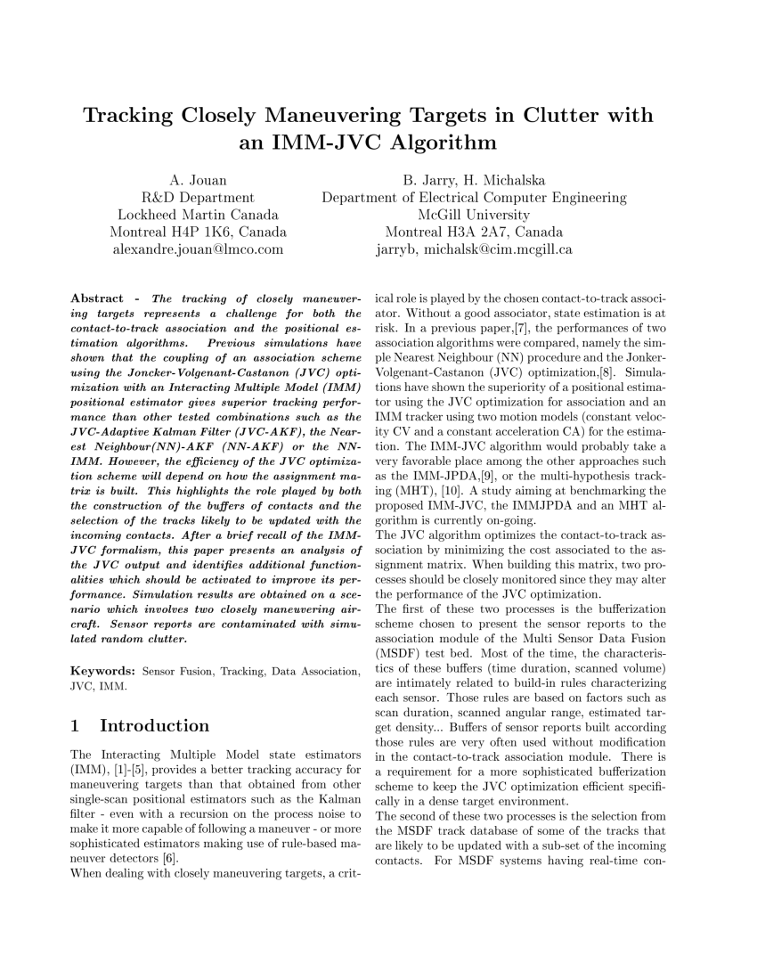 jvc assignment algorithm