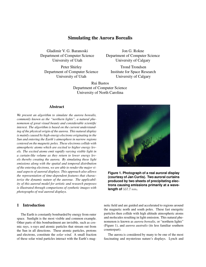 bibliotek Laboratorium Hindre PDF) Simulating the aurora borealis