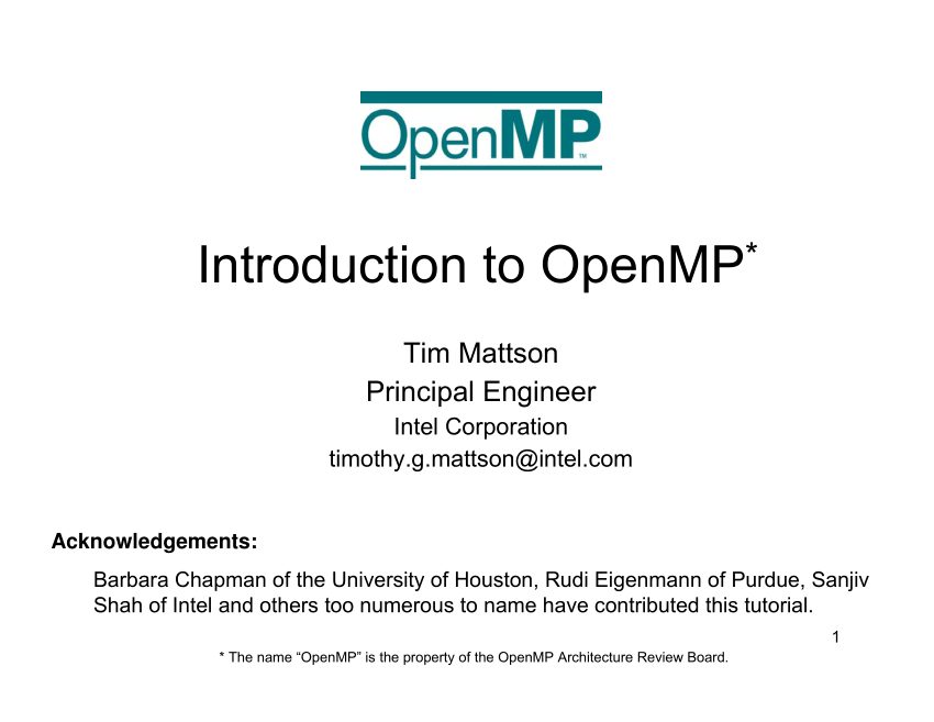 Pdf An Introduction To Openmp