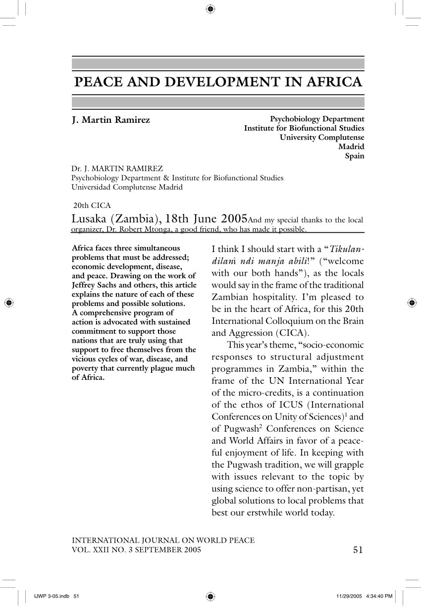 essay on peace and development pdf