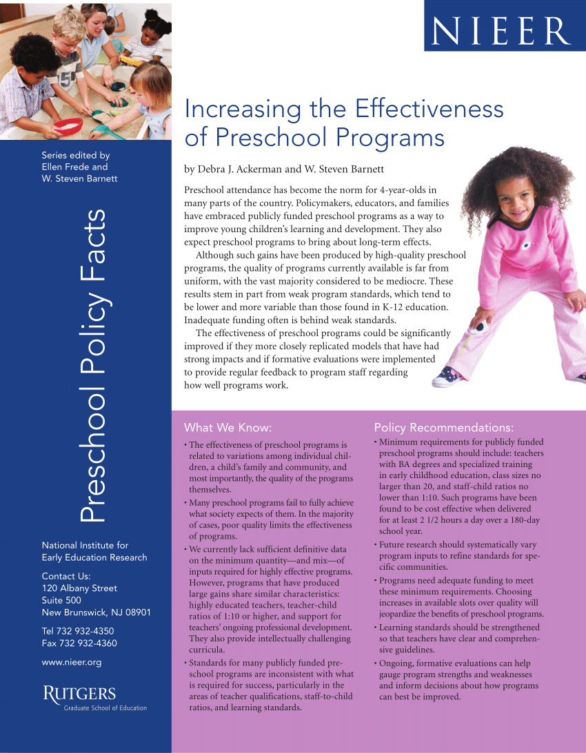 dissertation on preschool program effectiveness