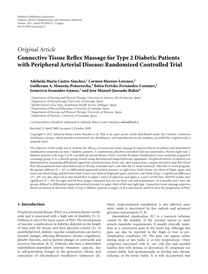 PDF) Connective Tissue Reflex Massage for Type 2 Diabetic Patients ...