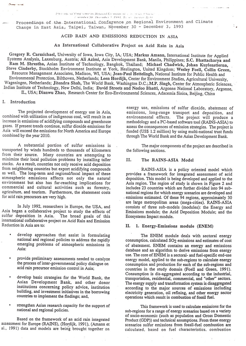 Pdf Acid Rain And Emission Reduction In Asia