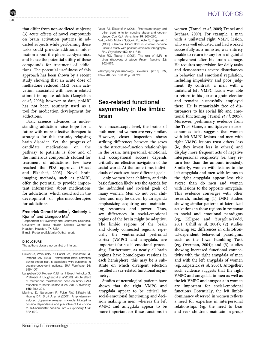 Pdf Sex Related Functional Asymmetry In The Limbic Brain 8810