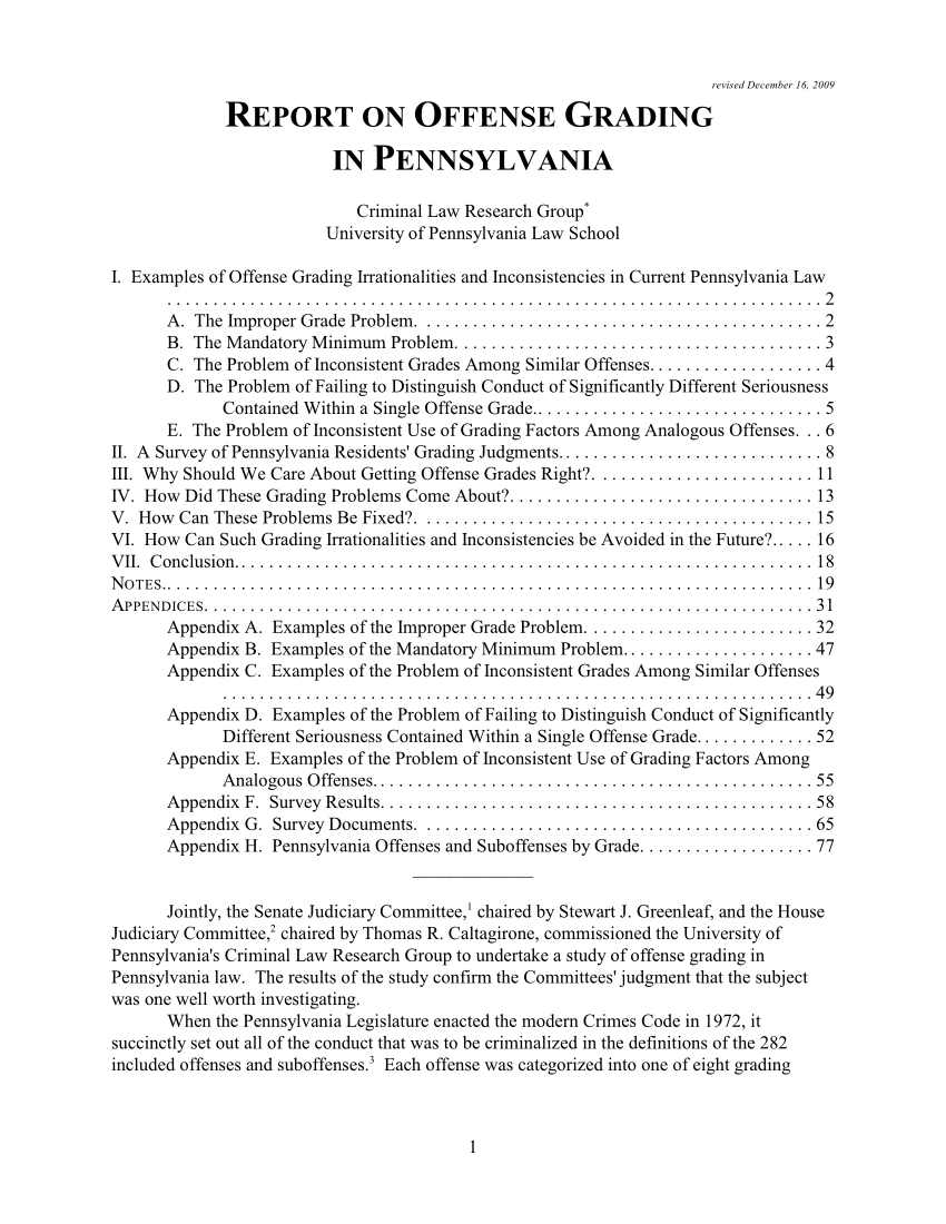 Pa Sentencing Guidelines Chart